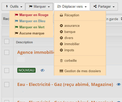Classer ses courriers