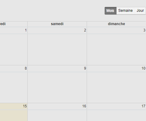Visualisation de l'agenda
